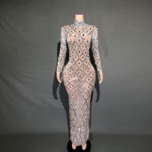 Women's Clothing Shiny Rhinestone Evening Dress Long Skirt - Damenbekleidung | Technik & Gadgets