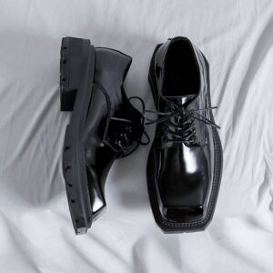 WalkPrime WalkPrime 2025 Summer Square Thick-Soled Leather For Men, Unique Design, Big Toe Shoes, Height-Increasing Britis...