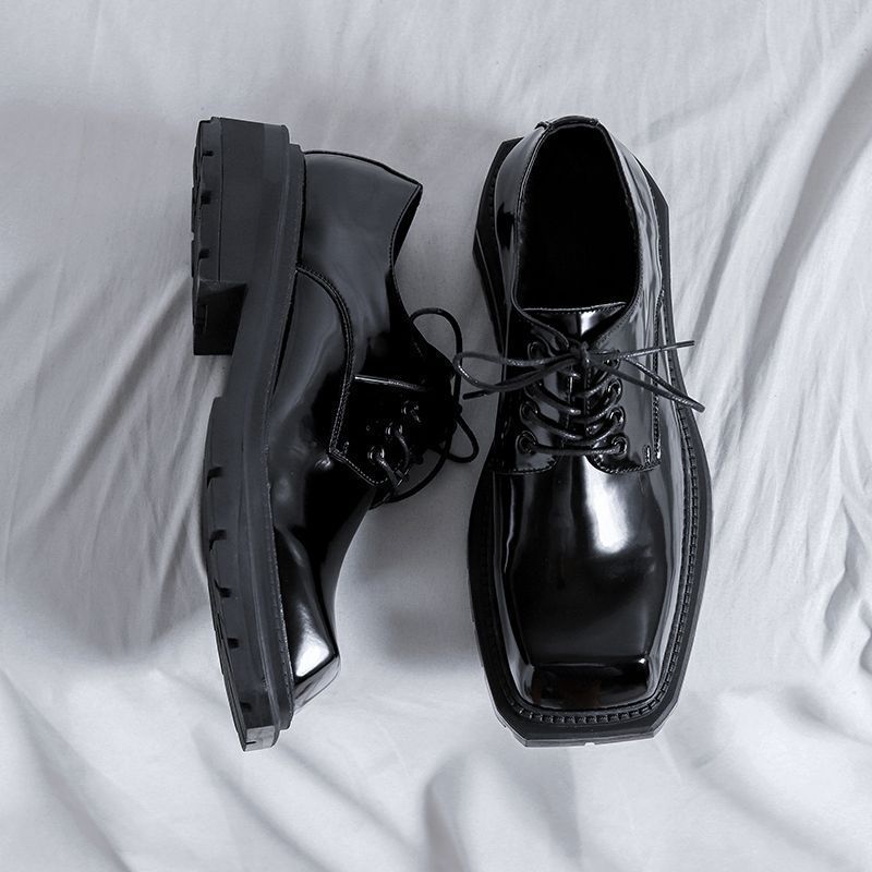 WalkPrime WalkPrime 2025 Summer Square Thick-Soled Leather For Men, Unique Design, Big Toe Shoes, Height-Increasing Britis...