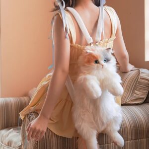 New Product Same Style Simulated Three Flower Cat Backpack Plush Cloth Doll Bag as a Birthday Gift for Best Friends and - ...