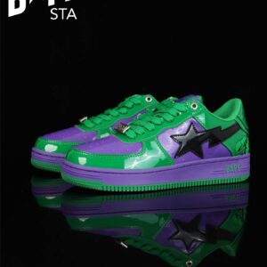A BATHING-APE Classic Marvel-Lacquer Leather Splicing Fashion Board Shoes Air Force No.1 Board Shoes Unisex - Schuhe
