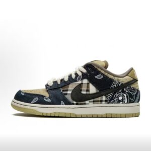 Travis Scott X Nike Dunk SB „Jackboys“ Suede Low Cut Board Shoes With Cashew Flower Print
