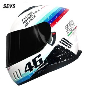 3C/Dot Dual Visor Full Face Motorcycle Helmet - Lightweight & Breathable For Men & Women, Bluetooth-Compatible, Multi-Colo...