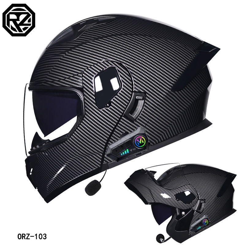 Motorcycle Accessories & Parts flip up helmet double lens helmet men and women Bluetooth full helmet half helmet four seas...