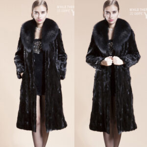 Women's Mink Fur Coat Mink Fur Collar - Damenbekleidung | Technik & Gadgets