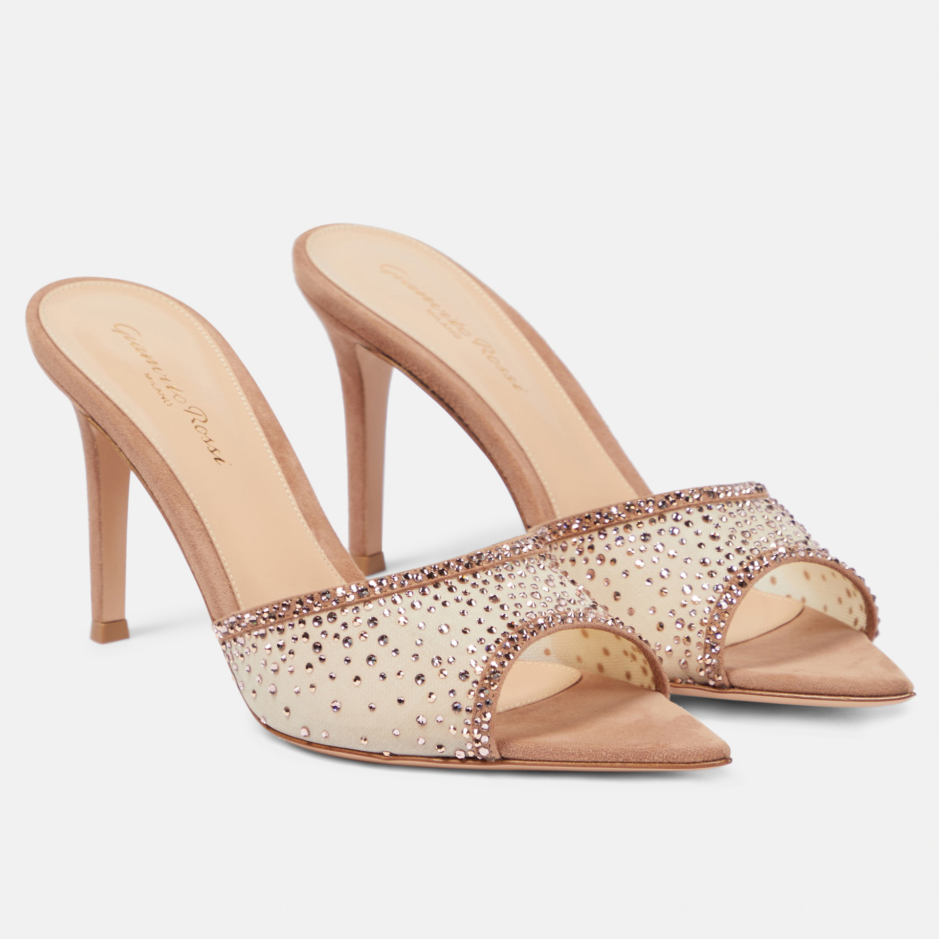 P9trade Stiletto Heel Rhinestone High Heel Slippers Pointed Toe Open Toe Slip-on High Heel Sandals Fashionable European An...