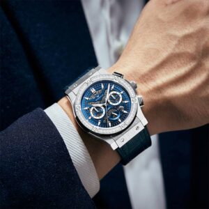 ROERDUM War God-GTR-1008 Large Three-Eye Automatic Mechanical Watch Blue Dial Hollow Fashion Light Luxury Men's Watch - He...