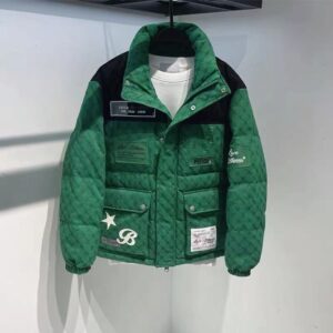 Vintage Embroidered Puffer Jacket – Unisex Oversized Hooded Coat (Streetwear, Polyester Fill, 5 Sizes, Winter-Ready, Green...