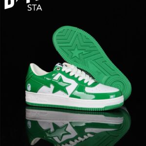 A BATHING-APE Classic Lacquer Leather Splicing Fashion Board Shoes Air Force No.1 Board Shoes Men And Women 22 Color Optio...