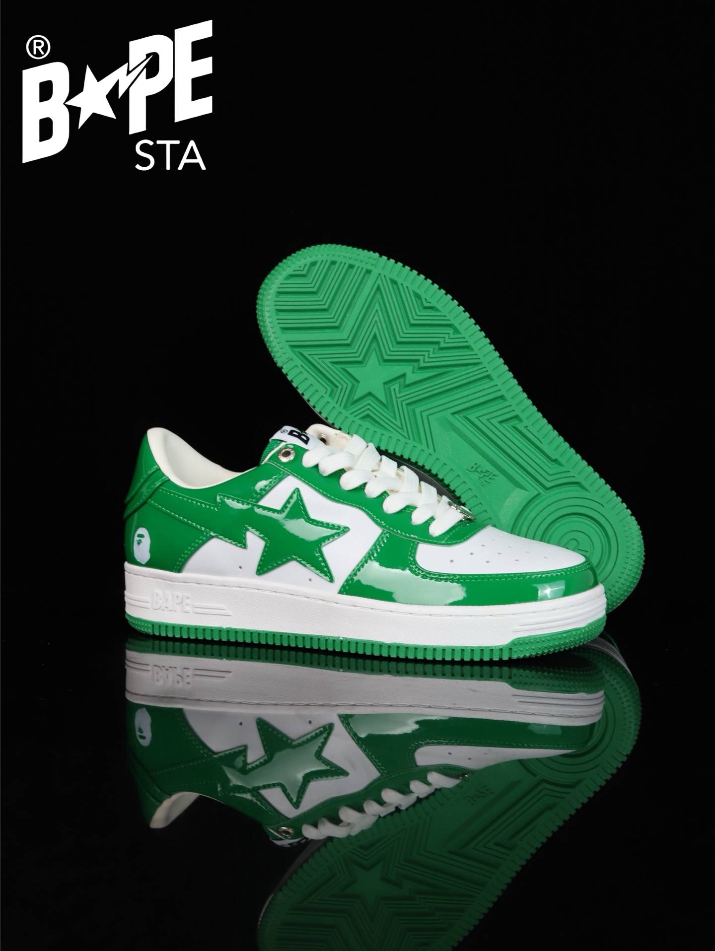 A BATHING-APE Classic Lacquer Leather Splicing Fashion Board Shoes Air Force No.1 Board Shoes Men And Women 22 Color Optio...
