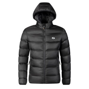 Men's Lightweight Short Puffer Jacket With S Letter Print, Casual Zip Up Hooded Coat For Men, Minimalist Style, Fall Winte...