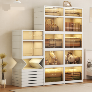 Free Installation Storage Cabinet Household Bag Clothes Storage Box Children Baby Wardrobe Snacks Toys Plastic Storage Cab...