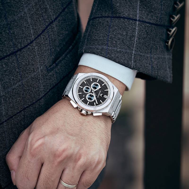 ROERDUM Royal Jazz Series Men's Automatic Watch - Black Luminous Dial, Alloy Metal Bracelet, Self-Winding Mechanical Wrist...