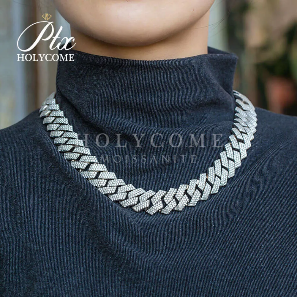 Sier Ice Out 12mm 15mm 18mm 20mm Diamond Chain Mens Moissanite Rapper hip hop chain Cuban Link gift - Geschenke