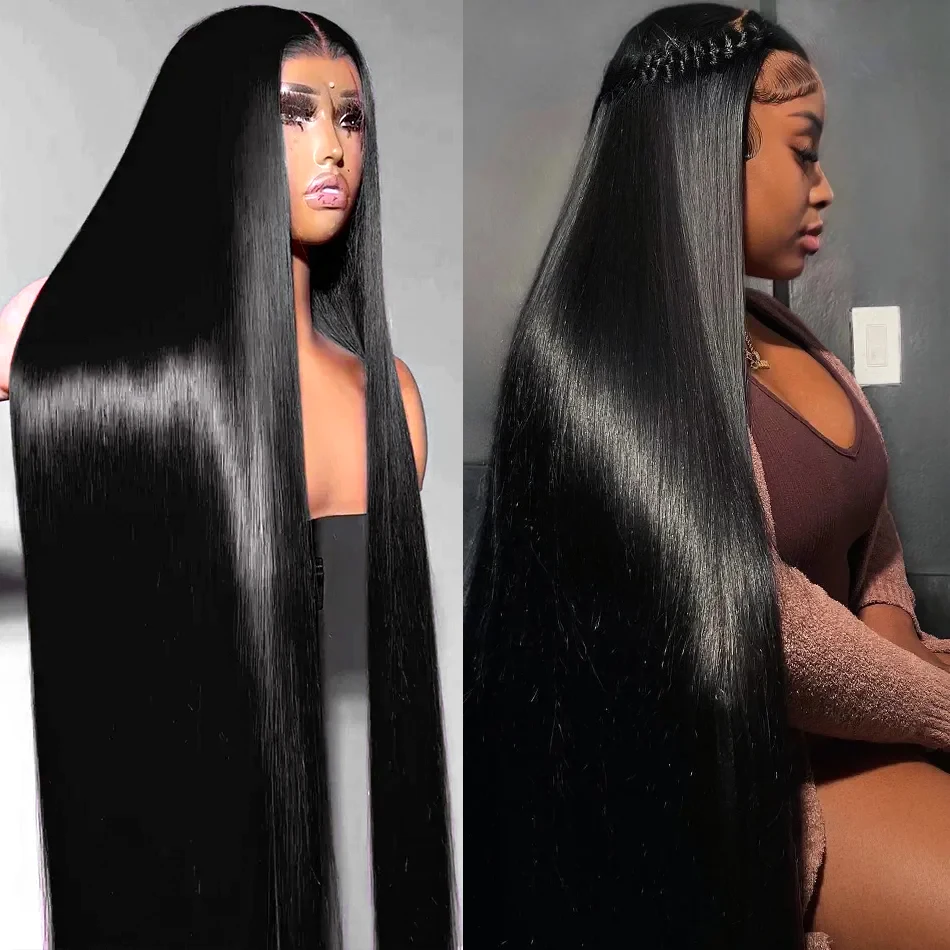 30 inch Lace Front Wig Human Hair 180% Density Straight 13x4 Lace Front Wigs Human Hair Pre Plucked Transparent Hd Lace Fr...