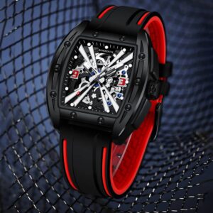 ROERDUM X Series - Men's Automatic Watch With Black Dial & Silicone Strap | Trendsetting Style - Herrenschmuck