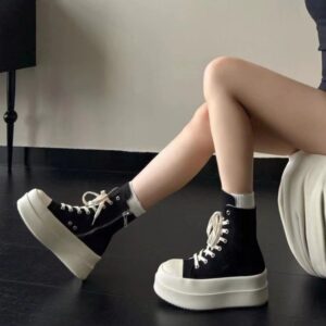 2025 New High-Top Canvas Shoes , Elevated Casual Thick-Soled Platform Shoes - Schuhe | Technik & Gadgets