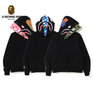 A BATHING APE ABC CAMO High Quality Pure Cotton Version Classic Double Hat SHARK FULL ZIP HOODIE MENS AND WOMEN Blue&Green...