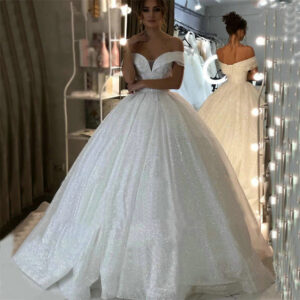Women's Clothing One-shoulder wedding dress new style temperament bride starry sky small train forest series dreamy slim l...