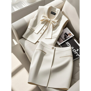 Women's Clothing small high end fashion age reducing small fragrance style white top skirt suit - Damenbekleidung