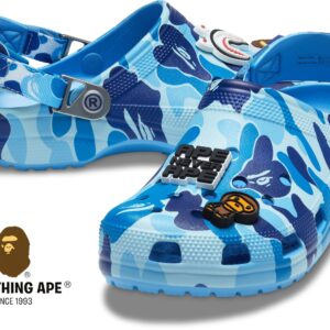 Bape X Crocs-Classic Clog ABC Camo Cave Shoes Camouflage Three Color, Green/Pink/Blue Men'S And Women'S Beach Shoes, Casua...