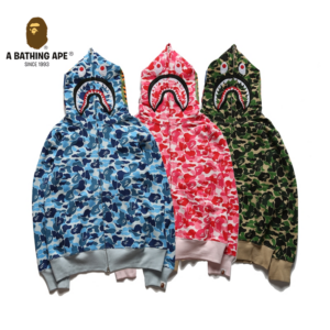 A BATHING APE ABC CAMO High Quality Pure Cotton Version SHARK FULL ZIP HOODIE MENS AND WOMEN - Herrenbekleidung