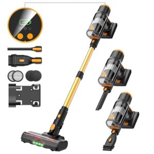 Kabelloser Stabstaubsauger – 550 W, 45 KPA, 55 Min. Laufzeit, Aufladen an der Wand, freistehend, für Zuhause/Tierhaare/Teppiche/Hartböden/Fliesen