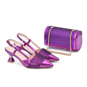 Women’s Shoes Bridal Heel Set – Pointed Toe Rhinestone Pumps With Matching Clutch (Elegant & Secure)​​ - Schuhe