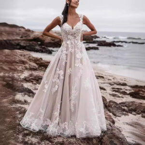 Women's Clothing Wedding Dress Sling Women New Lace Fashion Retro Round Neck Small Tail Bride Lace Wedding Dress - Damenbe...