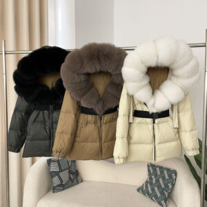 ​​Luxury Winter Down Jacket With Fox Fur Collar – Oversized Hooded Coat For Women (S-XL, Multiple Colors)​​ - Damenbekleidung