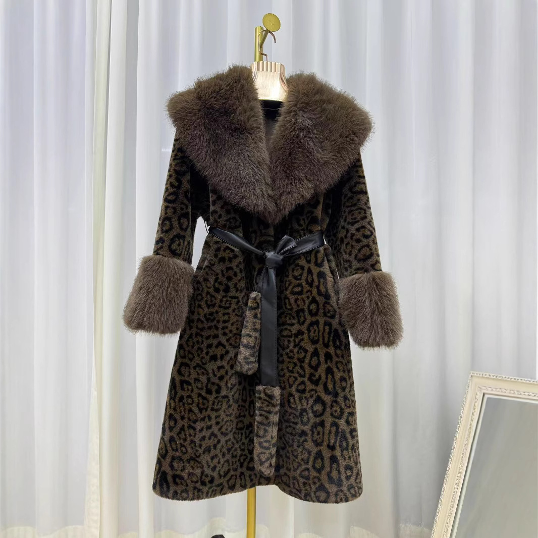 Women's Clothing Autumn And Winter New Mink Velvet Fashionable Leopard Print Women's Golden Mink Velvet Loose Temperament ...