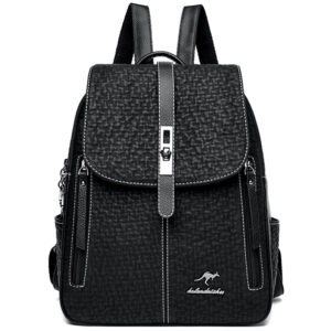 Black Large Capacity SchoolBag For Teenager Girl's Multifunction Casual Women's Designer Bas Fashion PU Leather - Taschen