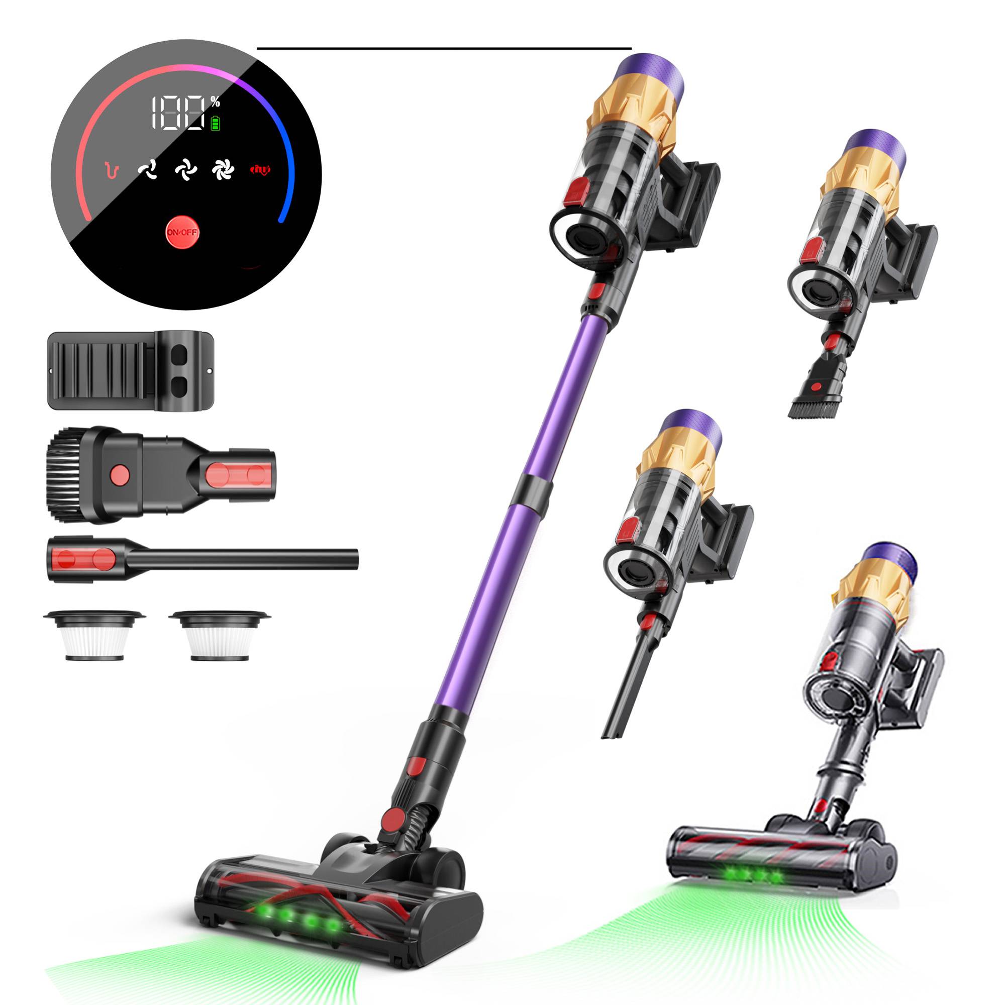 4-in-1 Handheld Vacuum Cleaner,Upright Cordless Vacuum Cleaner With LCD Screen, Suitable For Home, Car, Carpet, Pets, Hair...