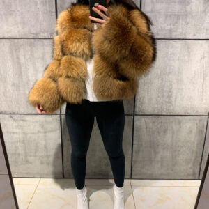 Women's fur coat with raccoon fur and Artificial Fur - Damenbekleidung | Technik & Gadgets
