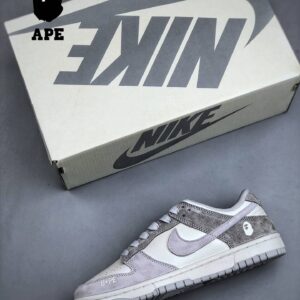 Nk-Dunk Low Bape-Ape Head Collaboration - Beige Black Anniversary High End Customized Low Cut Casual Board Shoes - Schuhe