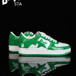 A BATHING-APE Classic Lacquer Leather Splicing Fashion Board Shoes Air Force No.1 Board Shoes Men And Women 22 Color Optio...