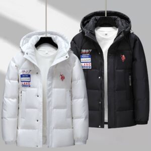 Men's Clothing 25 New Autumn And Winter High-quality Embroidered Chest Label Loose Detachable Hooded Warm Thickened Cotton...