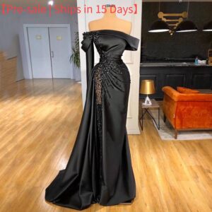 【Pre-sale | Ships In 15 Days】 One Shoulder Cocktail Party Evening Dress New Temperament Slim Dress Fishtail Annual Party D...