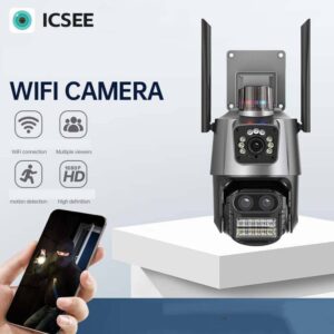 XiongMai Dual-Lens 9MP PTZ Security Camera - 360° Outdoor WiFi Monitoring, ICSEE Cloud Support, Night Vision​​ - Waschen &...