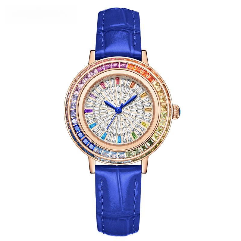 Ladies high-end crystal jewelry with diamond inlaid quartz watch, light luxury dress jewelry watch - Herrenschmuck