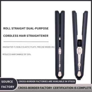 Wireless Hair Straightener Long lasting Straight Curling Dual purpose Portable USB Charging Mini Hair Straightener - Kochen