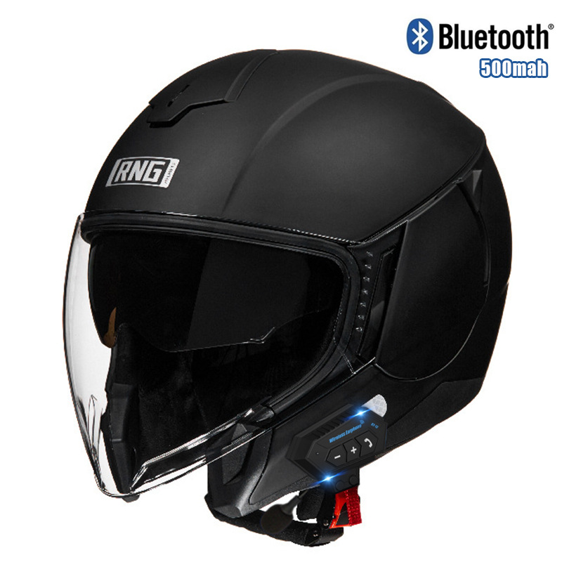 3C Certified Motorcycle Bluetooth Helmet - Lightweight ABS 3/4 Half Helmet For Men & Women, Multi-Color Options With UV-Pr...