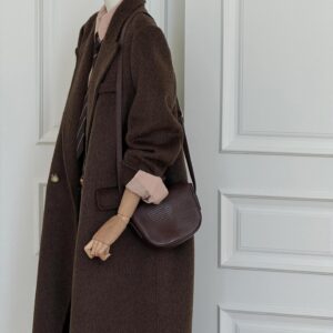 ​​Premium Double-Sided Wool Blend Coat – Oversized Trench Coat For Women, Mid-Length Relaxed Fit With Notched Lapel (Chest...