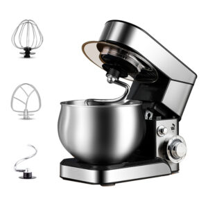 5.5L Kitchen Food Mixer Stainless Steel Bowl Cream Egg Whisk Blender Cake Dough Bread Mixer Maker Machine 6-Speed - Kochen