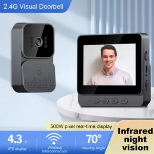 Doorbell Video Intercom Camera Inteligente Wireless Door Bell Night Vision with 4.3inch Screen for Security Smart Home - C...