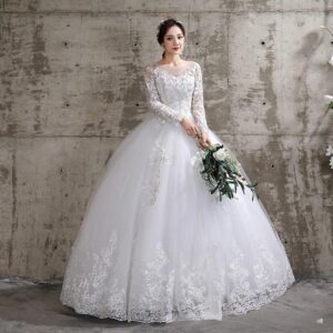 Women's Clothing Wedding Dress Bride Sleeves Wedding Wedding Dress Slim Slim Large Size Simple - Damenbekleidung