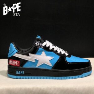 A BATHING-APE Classic Marvel-Lacquer Leather Splicing Fashion Board Shoes Air Force No.1 Board Shoes Unisex - Schuhe
