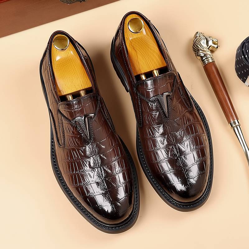 New Fashion Men's Brown Business Casual Loafer Shoes Daily Office Black Buckle Monk Men's Shoes One Foot Cover Banquet Dre...