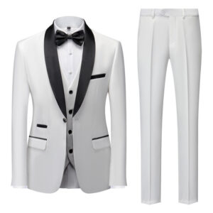 Men's 3-Piece Wedding Suit - Business Ceremonial Tuxedo | Officiant & Groom Formal Wear - Herrenbekleidung