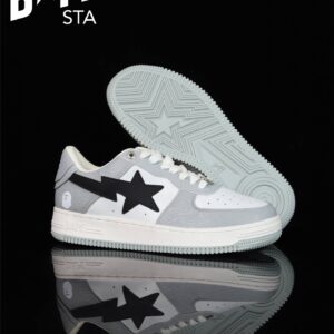 A BATHING-APE Classic Lacquer Leather Splicing Fashion Board Shoes Air Force No.1 Board Shoes Men And Women 22 Color Optio...